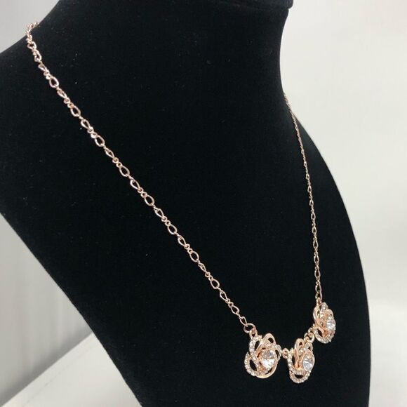 Charter Club Rose Tone Crystal Knot Necklace (E2) - Picture 4 of 7